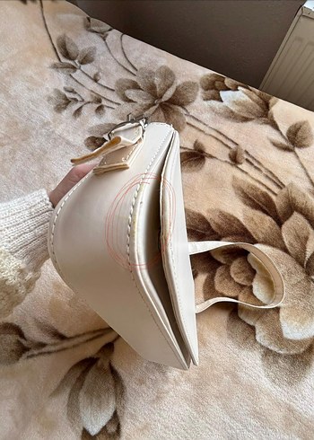 Beyaz Deri Kadın Vintage Çanta - Görsel 4