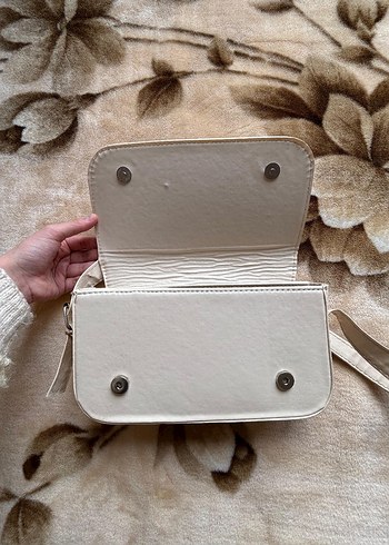 Beyaz Deri Kadın Vintage Çanta - Görsel 9