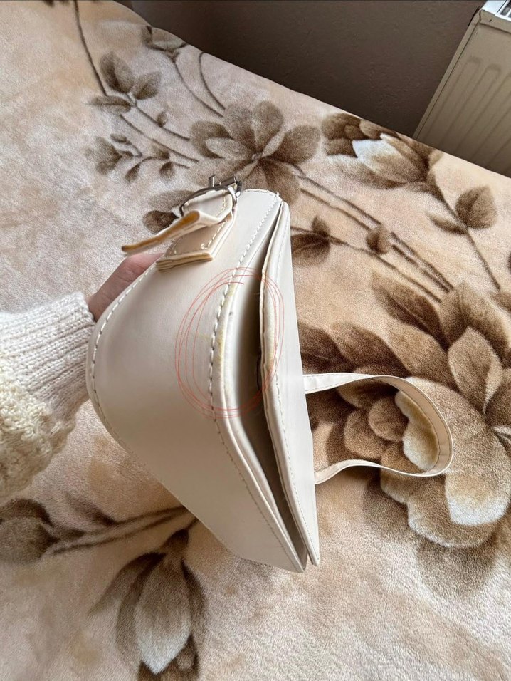 Beyaz Deri Kadın Vintage Çanta - Görsel 4