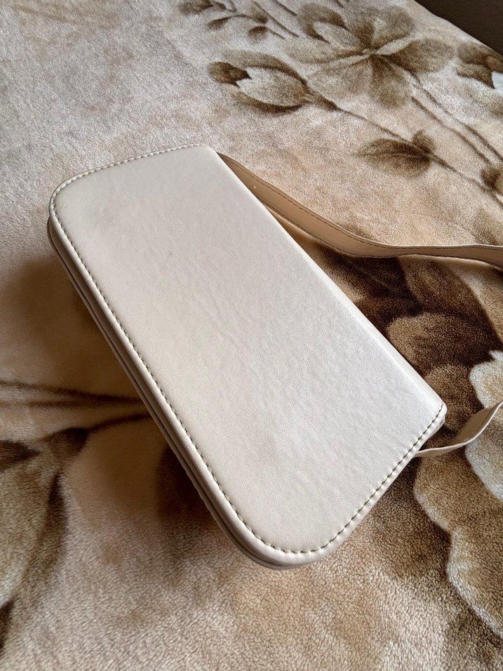 Beyaz Deri Kadın Vintage Çanta - Görsel 2