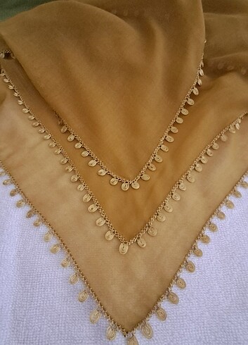 İğne oyası düz yeşil renk çember yazma - Görsel 3