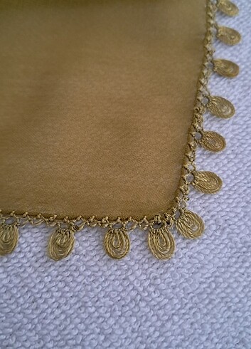 İğne oyası düz yeşil renk çember yazma - Görsel 4