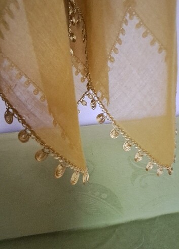 İğne oyası düz yeşil renk çember yazma - Görsel 6