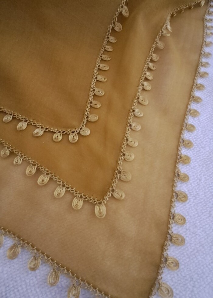 İğne oyası düz yeşil renk çember yazma - Görsel 2