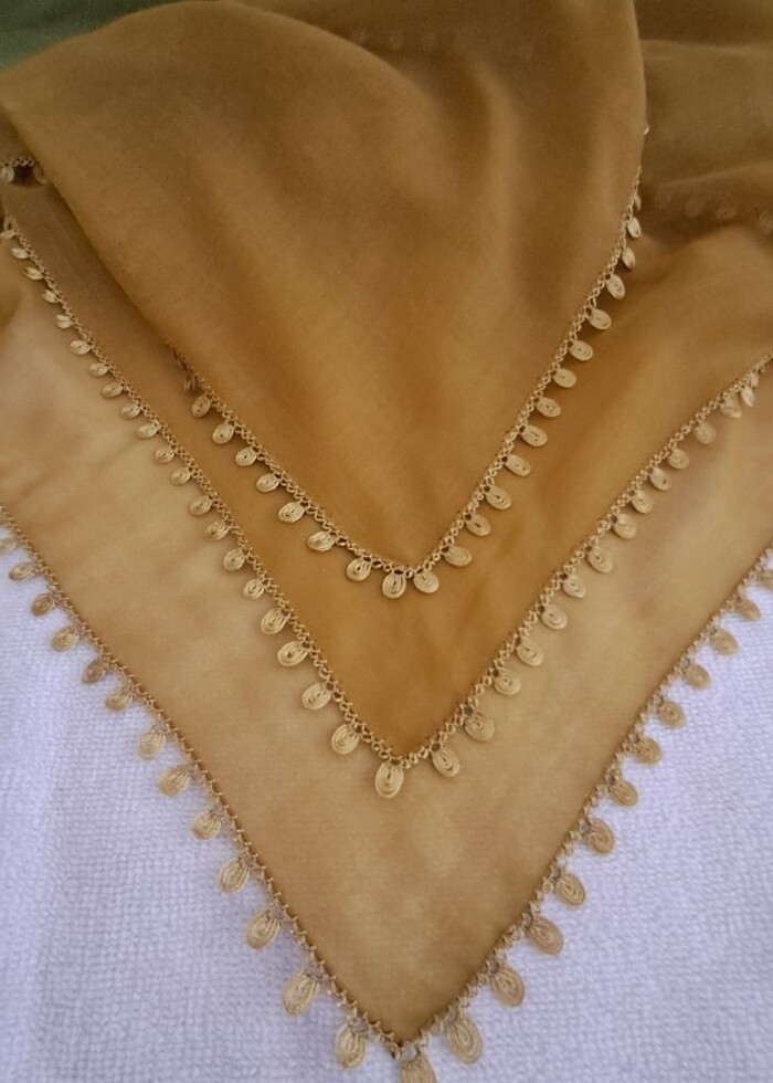 İğne oyası düz yeşil renk çember yazma - Görsel 3