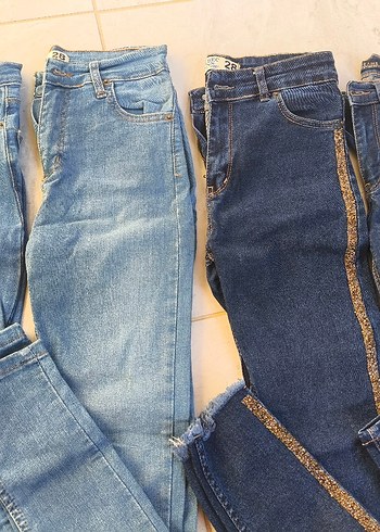 LC Waikiki Renkli Mavi Kadın Denim Pantolon
