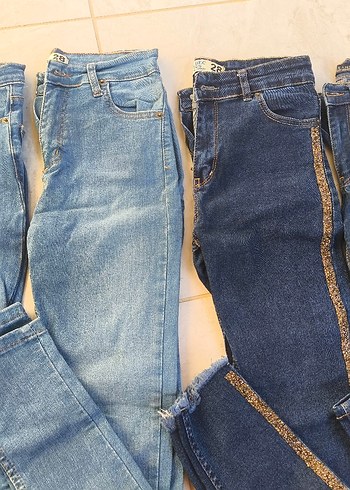 28 Beden Renkli Mavi Kadın Denim Pantolon