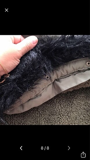 Yurt dışı ürünü kürklü mont - Görsel 7