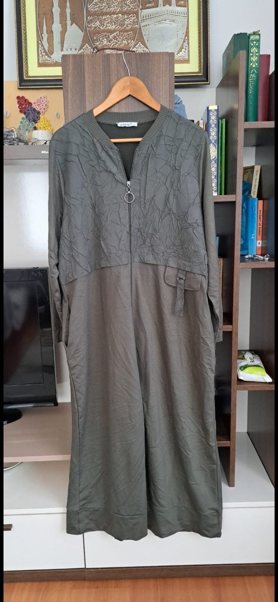 Gri Keten Midi Hamile Yeleği - Görsel 3