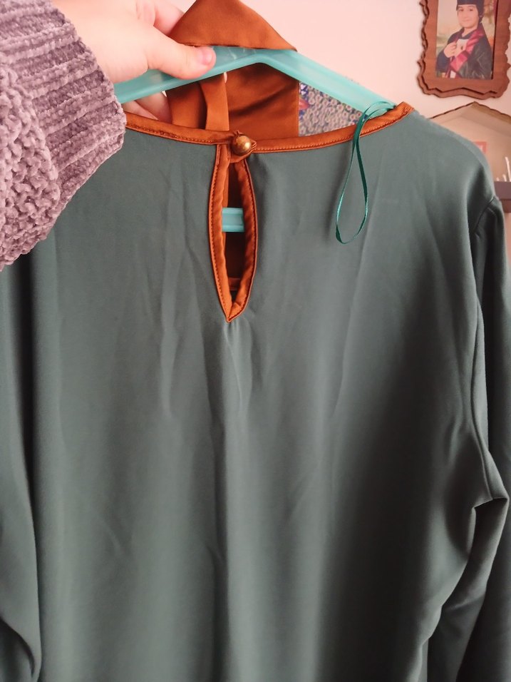 Turkuaz Bohem Uzun Kollu Midi Tunik - Görsel 4