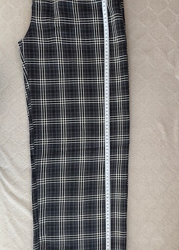 Zara Gri Ekose Pileli Kadın Kumaş Pantolon