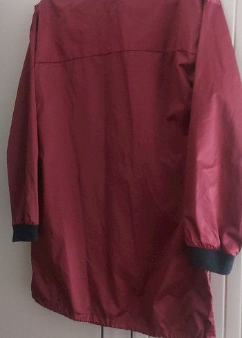 Bordo Midi Boy Kadın Yağmurluk - Görsel 3