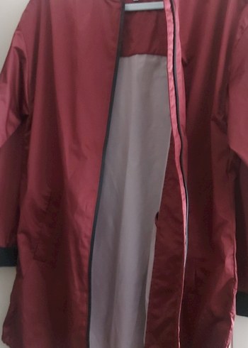 Bordo Midi Boy Kadın Yağmurluk - Görsel 4