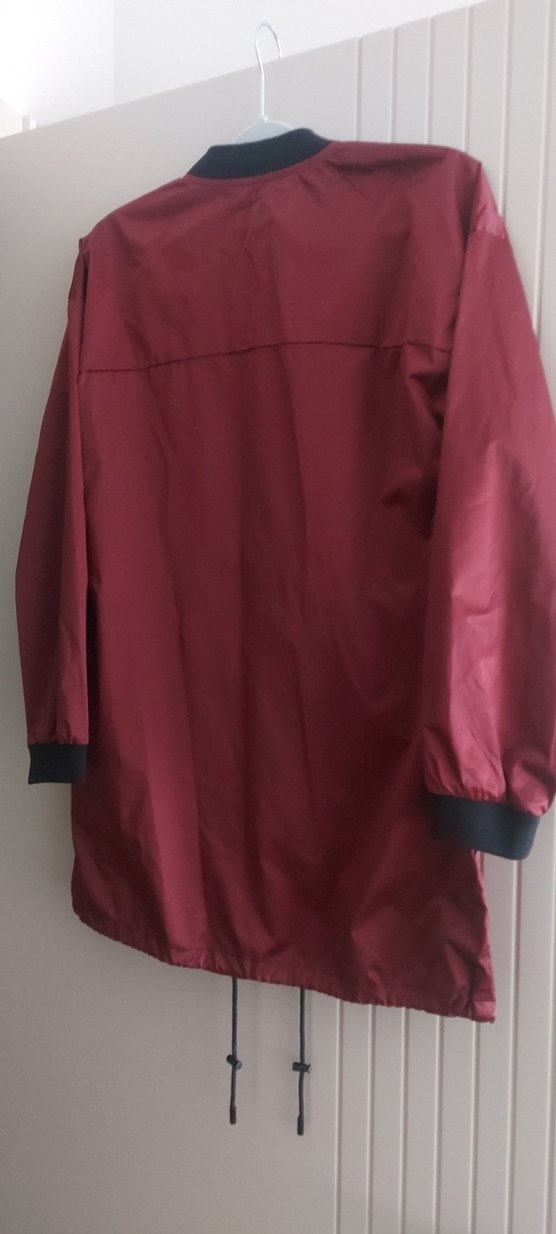 Bordo Midi Boy Kadın Yağmurluk - Görsel 3