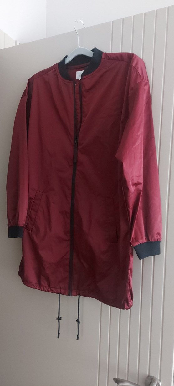 Bordo Midi Boy Kadın Yağmurluk - Görsel 2