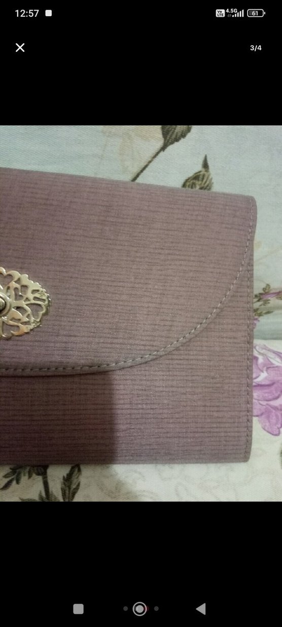 Vintage Pembe Tokalı Kadın Portföy Çanta - Görsel 3