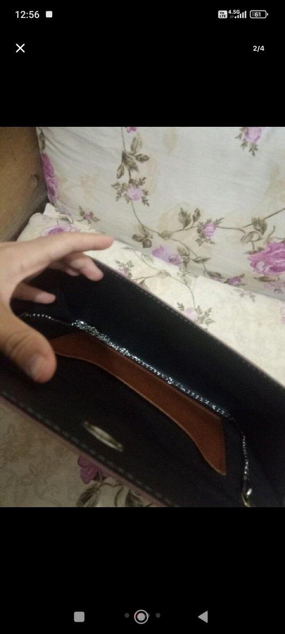 Vintage Pembe Tokalı Kadın Portföy Çanta - Görsel 2