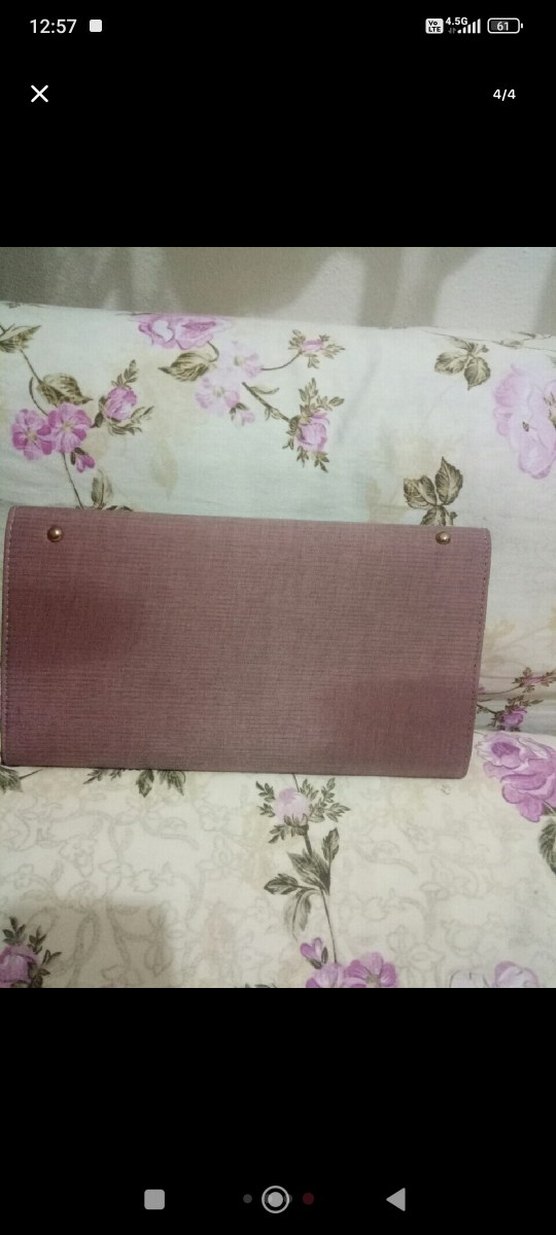 Vintage Pembe Tokalı Kadın Portföy Çanta - Görsel 4