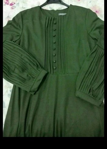 Hâki Kemerli Uzun Elbise - Görsel 2