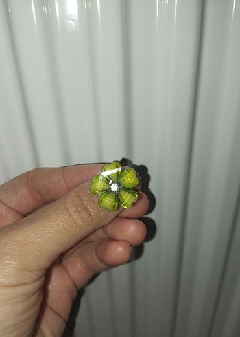 Yeşil Çiçek Desenli Bohem  Yüzük - Görsel 2