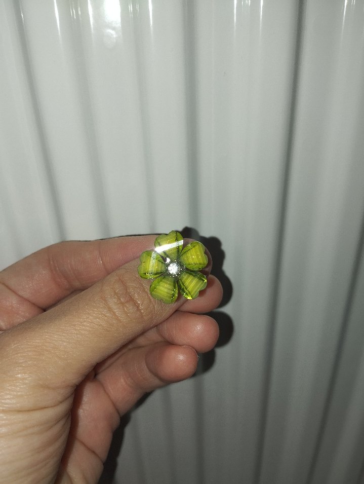 Yeşil Çiçek Desenli Bohem  Yüzük - Görsel 2