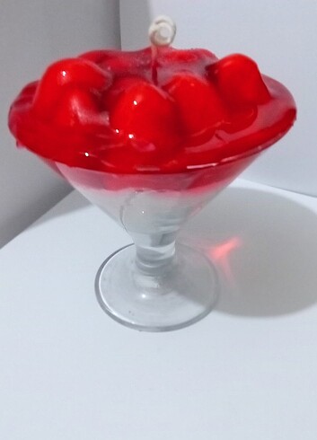 Çilekli Tatlı mumu sweet candle hediyelik dekoratif özel günler  - Görsel 3
