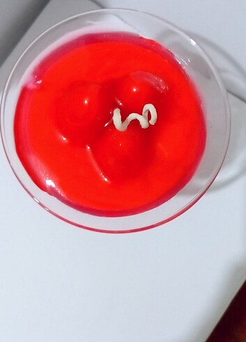 Çilekli Tatlı mumu sweet candle hediyelik dekoratif özel günler  - Görsel 4