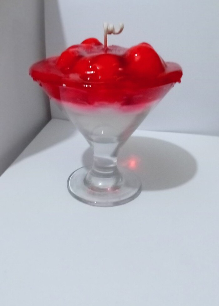 Çilekli Tatlı mumu sweet candle hediyelik dekoratif özel günler  - Görsel 5