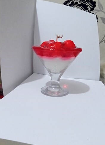 Çoklu çilek soslu tatlı mumu sweet candle hediyelik dekoratif öz - Görsel 3