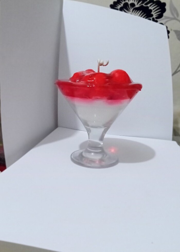 Çoklu çilek soslu tatlı mumu sweet candle hediyelik dekoratif öz - Görsel 3