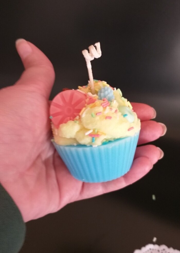 Mavi meyveli cupcake mumu  - Görsel 4