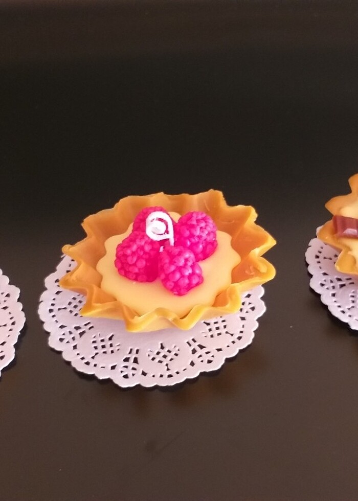 3 adet tart tatlısı mumu  - Görsel 3