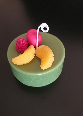 Mandalina kiraz dütlu yeşil mumu  - Görsel 2