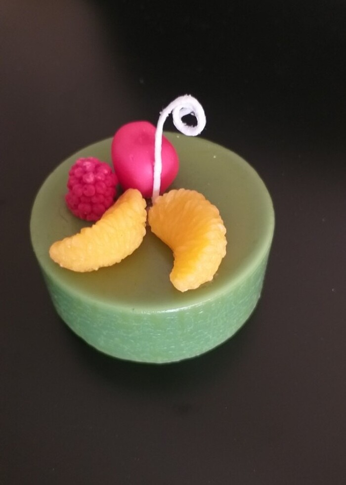 Mandalina kiraz dütlu yeşil mumu  - Görsel 2