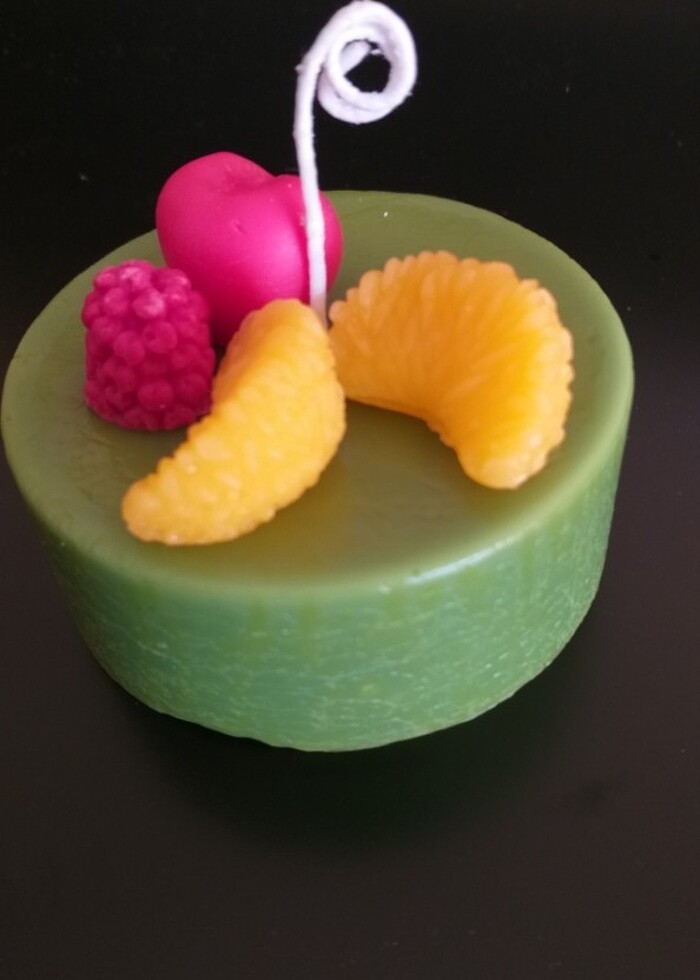 Mandalina kiraz dütlu yeşil mumu  - Görsel 3