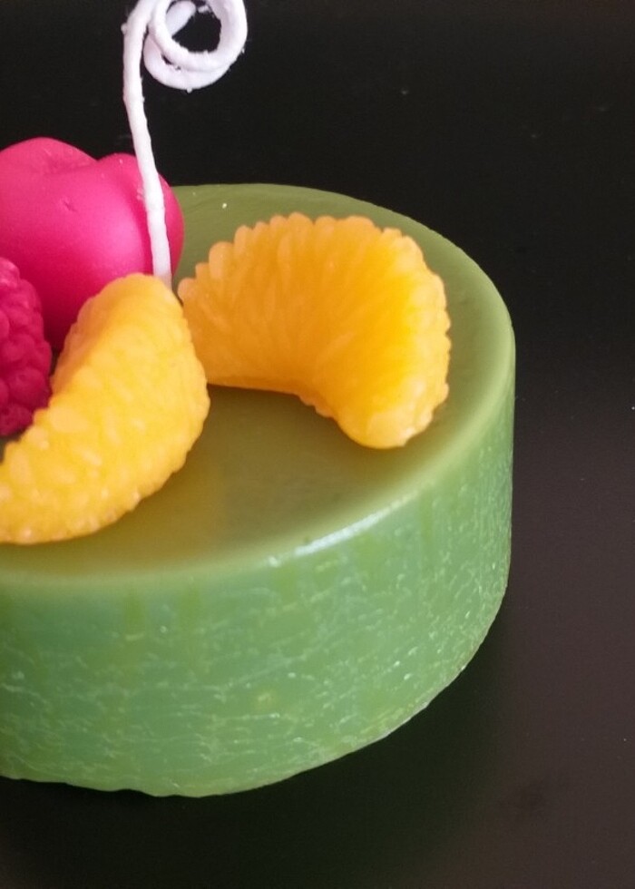 Mandalina kiraz dütlu yeşil mumu  - Görsel 5