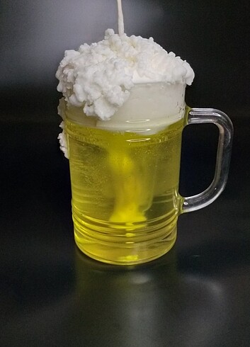  Satildi büyük köpüklü bira mumu hanimali kokulu  - Görsel 5