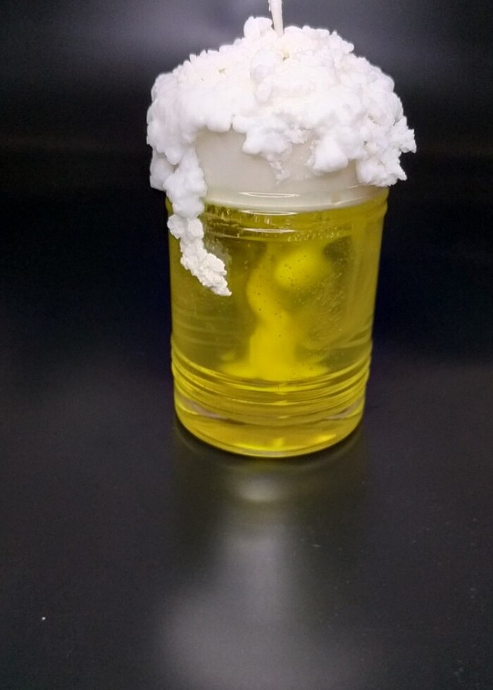  Satildi büyük köpüklü bira mumu hanimali kokulu  - Görsel 2