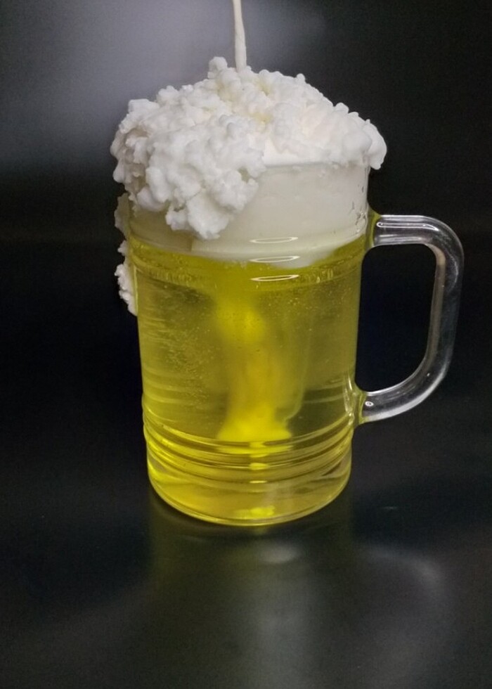  Satildi büyük köpüklü bira mumu hanimali kokulu  - Görsel 5