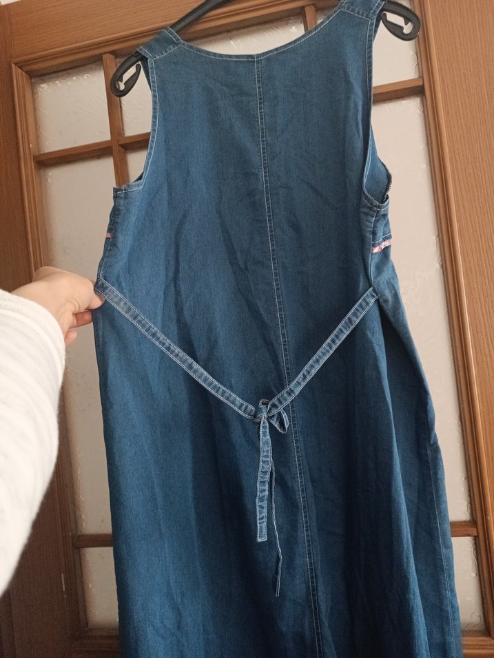 Kadın Lacivert Kot Uzun Elbise - Görsel 4