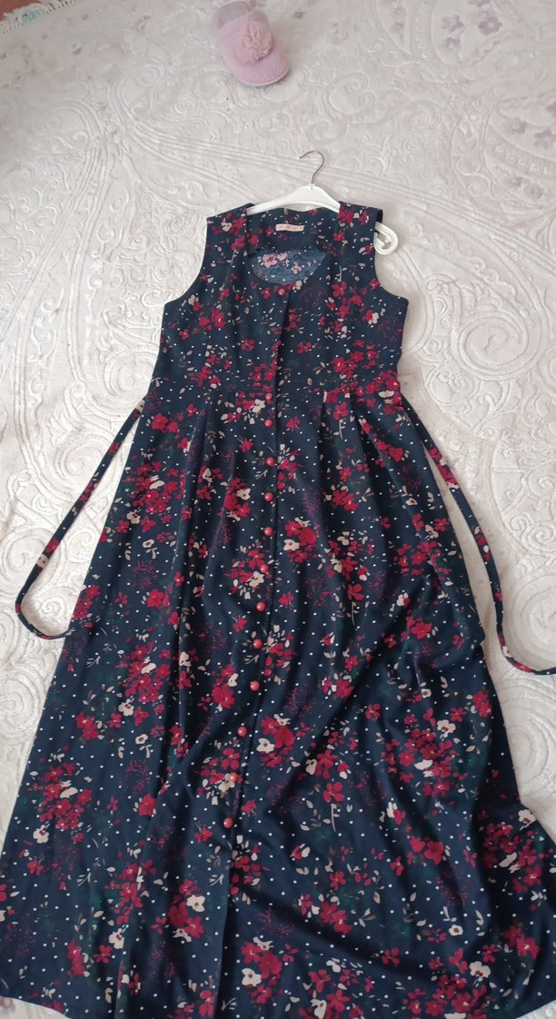 Lacivert Bohem Salaş Hamile Elbisesi - Görsel 5