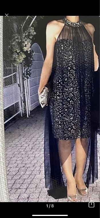 Işıltılı gece elbisesi