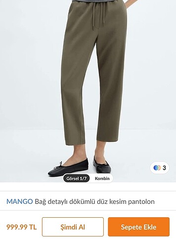 Mango Mango sıfır dökümlü düz kesim pantolon