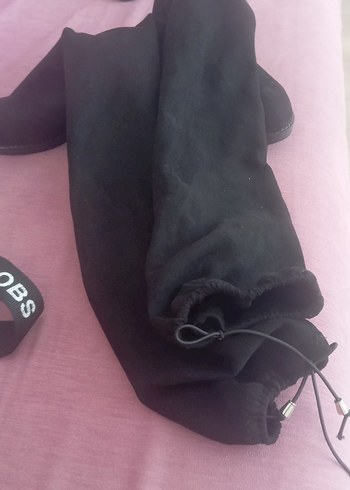 38 Beden siyah Renk Siyah Dizüstü Stiletto Topuklu Lastikli Bot