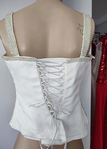 Taşlı korsaj büstiyer gelinlik - Görsel 4