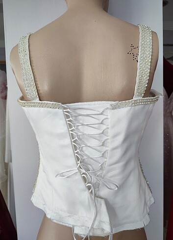 Taşlı korsaj büstiyer gelinlik - Görsel 6