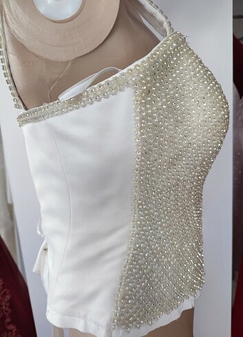 Taşlı korsaj büstiyer gelinlik - Görsel 7