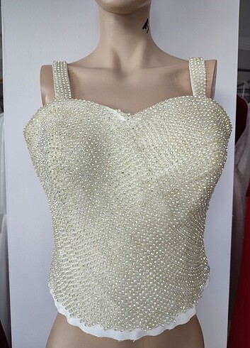 Taşlı korsaj büstiyer gelinlik - Görsel 8