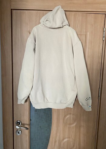 Beyaz Baskılı Kadın Kapüşonlu Sweatshirt - Görsel 8