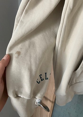 Beyaz Baskılı Kadın Kapüşonlu Sweatshirt - Görsel 3